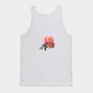 Pink Roses Flowers Bouquet Floral Tank Top